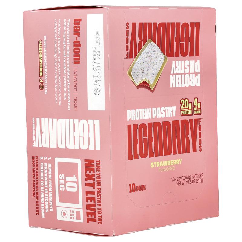 Legendary Foods Protein Pastry, Strawberry, 10 Pack, 2.2 oz (61 g) Each
