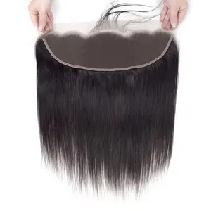 13x4 Virgin Straight Human Hair Lace Closure Transparent Human Hair Lace Frontal With Baby Hair Natural Hairline Straight Hair Lace Closure