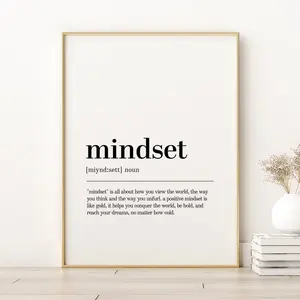 Mindset Definition Print, Mindset Inspirational Quote Poster, Positive Mindset Wall Art