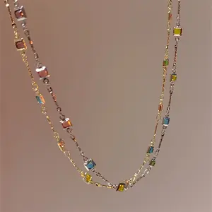 Multi-Color Natural Gem Bohemian Vintage Necklace for Party Vacation Carnival Holiday Elegant Women's Fashion Accessory 1 Piece All-Match Jewelry
