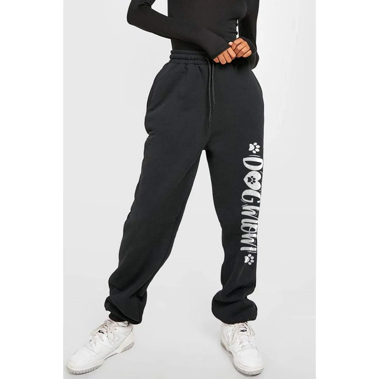 Simply Love Full Size Drawstring DOG MAMA Graphic Long Sweatpants