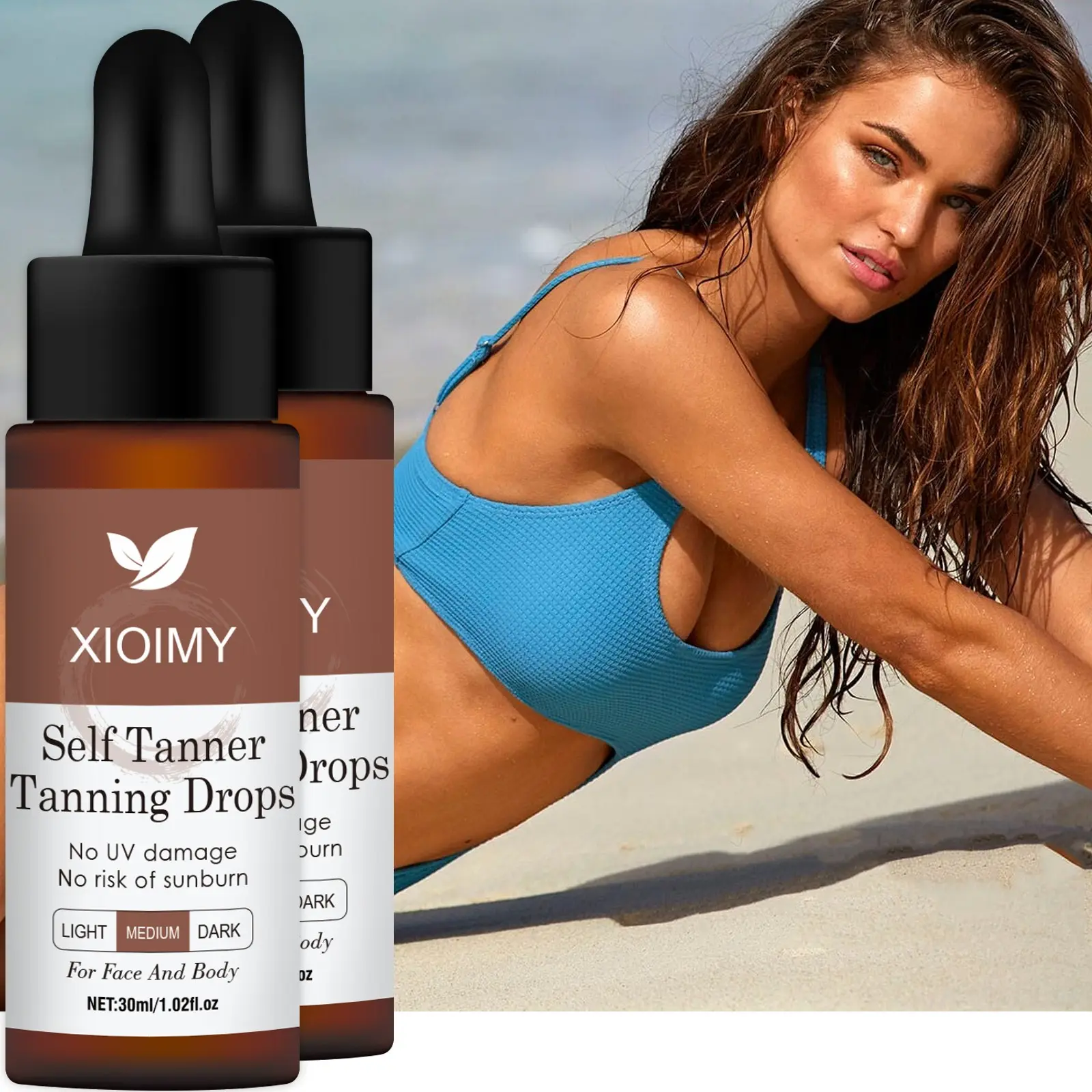 2pcs Sunless Self-Tanning Lotion, Body Tanner, Bronze, Alcohol-Free, Rich in Vitamin E, Suitable for All Skin Types, Moisturizing and Skincare, Moisturizer, Body Care
