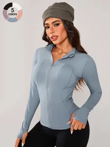 Women's Fitted Sport Top Long Sleeve Waist Cinching Shaping Tight-Fitting Precision Cut, Perfect Shoulder Neck and Waist Line Definition Gym Top, Athletic Top