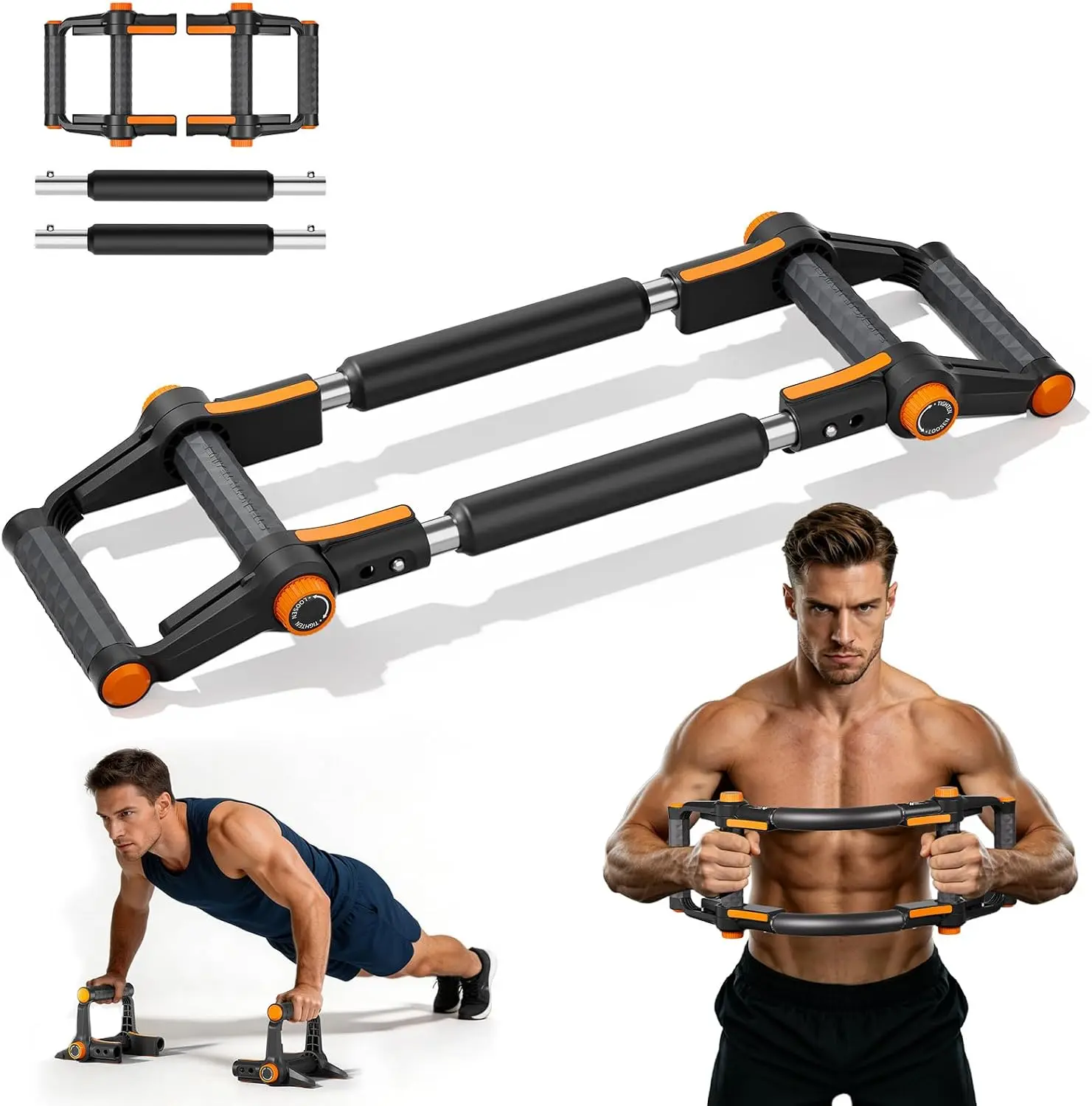 3-in-1 Adjustable Arm Trainer, Push-Up Bars - Multifunctional Chest Expander for Home Strength Training