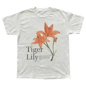 Gildan Men's White T-shirt, Vintage Style Tiger Lily Graphic Tee, Gift for Him, Men Streetwear Fashion, Trendy Oversized Shirt, Botanical Flower Print, Indie Aesthetic Clothing, Orange Lily Top, Nature Lover Shirt, Cool Casual Tee, Inspirational Quote Tee