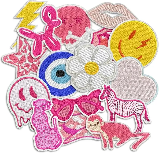 Patches - ️ Kawaii Cartoon Iron On Patches, Cute Decor Patches for Backpacks, Embroidery Applique Aesthetic Stuff for Clothing, Jackets, Jeans, Hats (Cute9 16 Pcs)