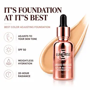 LUMINESS Liquid Mirage Color Changing Luxe Foundation for Mature Skin - Skincare-Infused Makeup with Hyaluronic Acid, Vitamin E, Hydrating Moisturizer, Lightweight Radiant Coverage for Combination Skin Concealer Hydrate  Moisturizing  skin tint  concealer