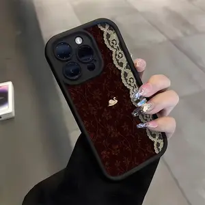 Phone Case: 1 Vintage Swan Floral Lace Pattern TPU Material Phone Case for iPhone 17 E Air Pro ProMax iPhone16 15 14 Plus 13 12 Mini 11 X XS XR