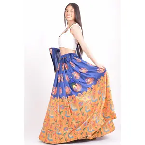 White and Blue Soft Silk Lehenga Choli With Dupatta
