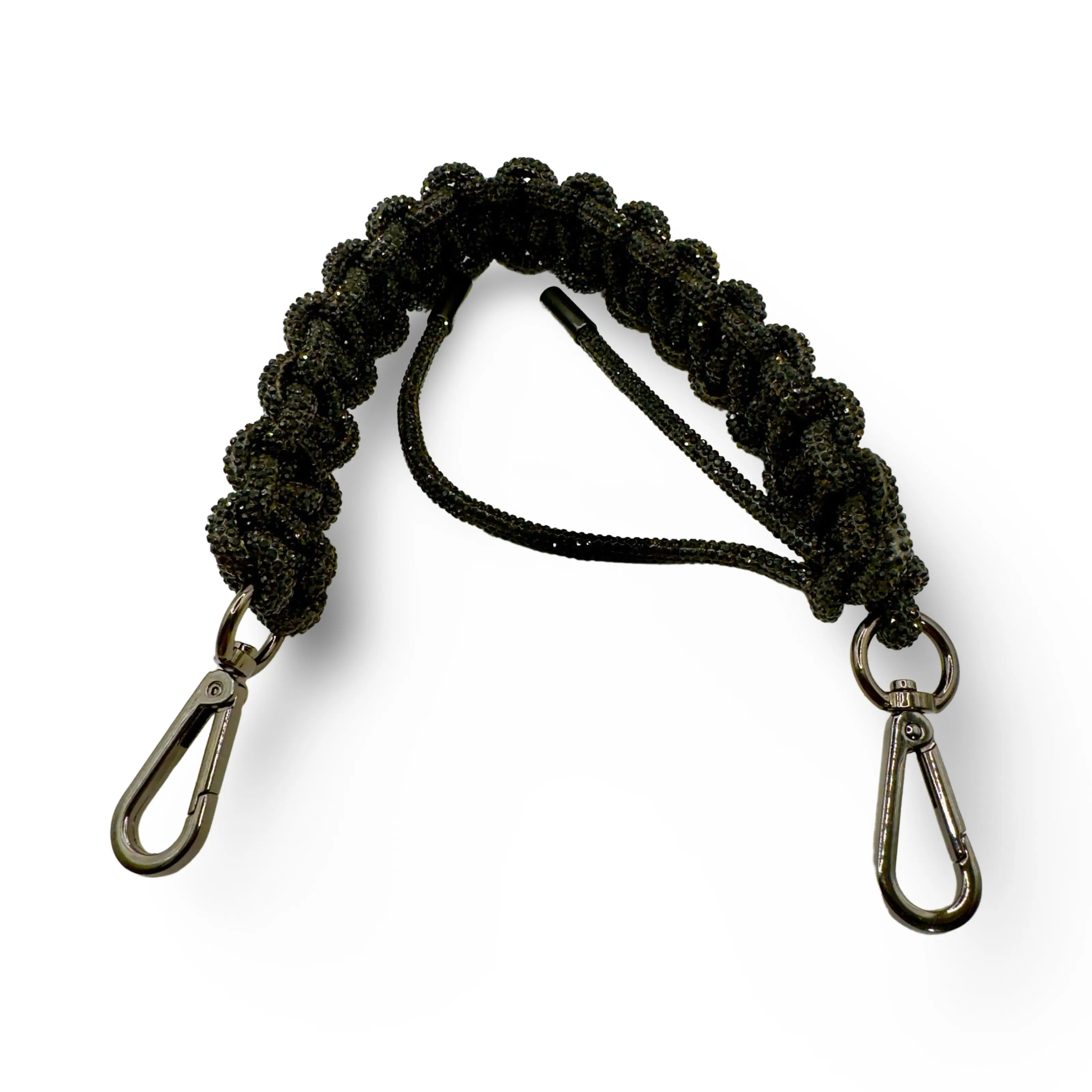Jet Black Rhinestone Bag Strap