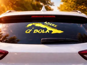 Map of Cuba with Asere Q bola Car Stickers - Vinyl Premium - High Quality