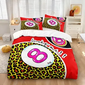 Sweet & Sassy Leopard Print Duvet Cover Set, Include One Comforter Cover and 1/2 Pillowcases, Trendy Cool Pattern Quilt Cover, Unique Y2K Aesthetic Bedroom Decor Bedding, Soft and Comfortable, All Seasons