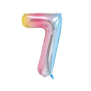 Rainbow Gradient Colorful Number Balloon Foil Balloon F07M1-77-7