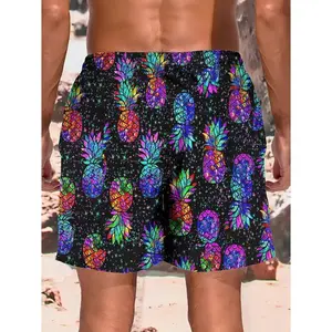 Men's Beach Shorts 3D Print Cartoon Pineapple Graphic Shorts Swim Trunks Summer New  Holiday Harajuku Hawaiian Shorts
