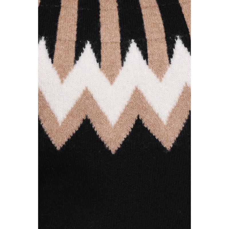 Donner Fairisle Mockneck Sweater - Black