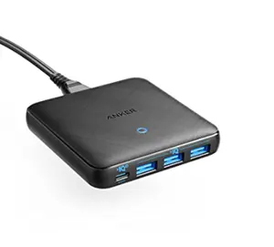 USB C Fast Charger Anker 65W 4 Port PIQ 3.0 & GaN Fast Charger Adapter PowerPort