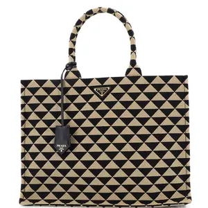Pre-owned PRADA Jacquard Tote Bags REBAG Symbole Shopper Tote Large by Rebag