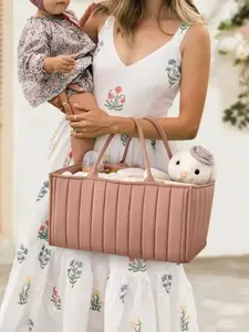 Large Capacity Diaper Bag Travel Mommy Backpack, Foldable Diaper Basket, Waterproof Maternity Bag, Casual Style, All Seasons, Multifunctional Diaper Bag