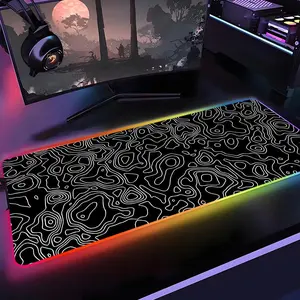 Gradient Color Line Mouse Pad Gamer Rgb 1000×500mm 900×400mm 800×400mm 600x300mm Desk Mat Back Light Led Mousepad Setup Gaming Accessories Deskmat Big Mousepad Backlight