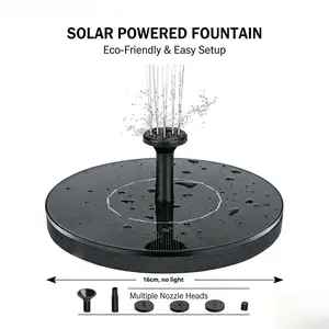 Fountain-shaped water treatment device Outdoor Solar Fountain with Storage Light Bird Bath Garden View Swimming Pool Floating Decorative Fountain