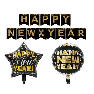 Home Collection Happy New Year Balloon Banner Bunting Set