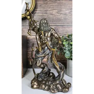 Roman Greek King Of Olympus God Zeus Jupiter Holding Lightning Bolt Figurine