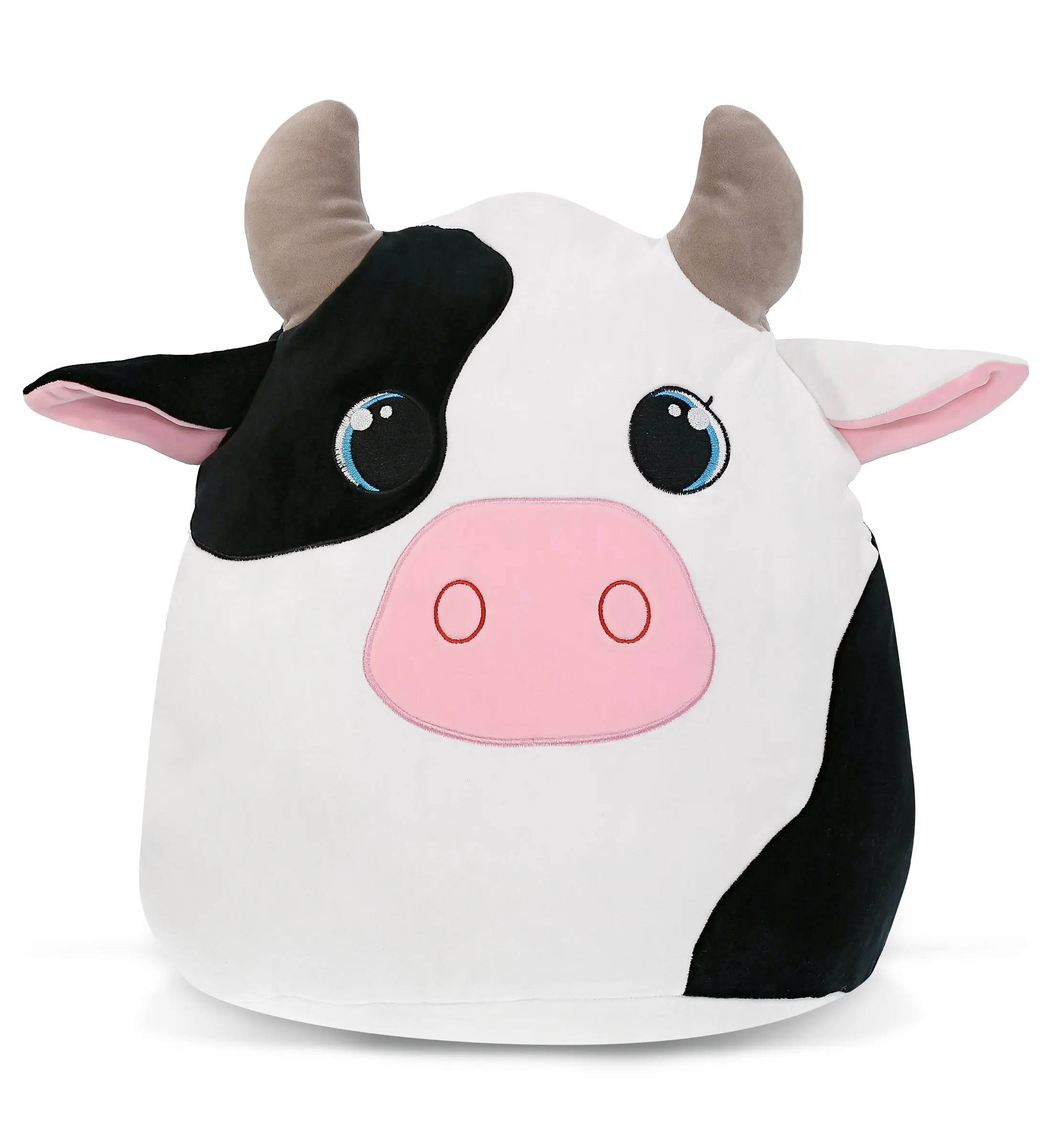 DOLLIBU SNUG-MOOSHIES Large 17" 100% Polyester Cow Stuffed Toy - 1 Large DOLLIBU SNUG-MOOSHIES Cow, Cute Eyes, Animal Theme, Unisex, All Occasions, Soft Touch, Super Squishy Plush for 0-12 Yrs