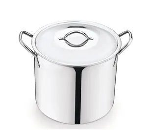 8-Qt Stainless Steel Stock Pot with Metal Lid Ultra Durable Stay-Cool Handles Hand Wash Only Cookware 8-Qt Stainless Steel Stock Pot with Metal Lid Ultra Durable Stay-Cool Handles Hand Wash Only Cookware