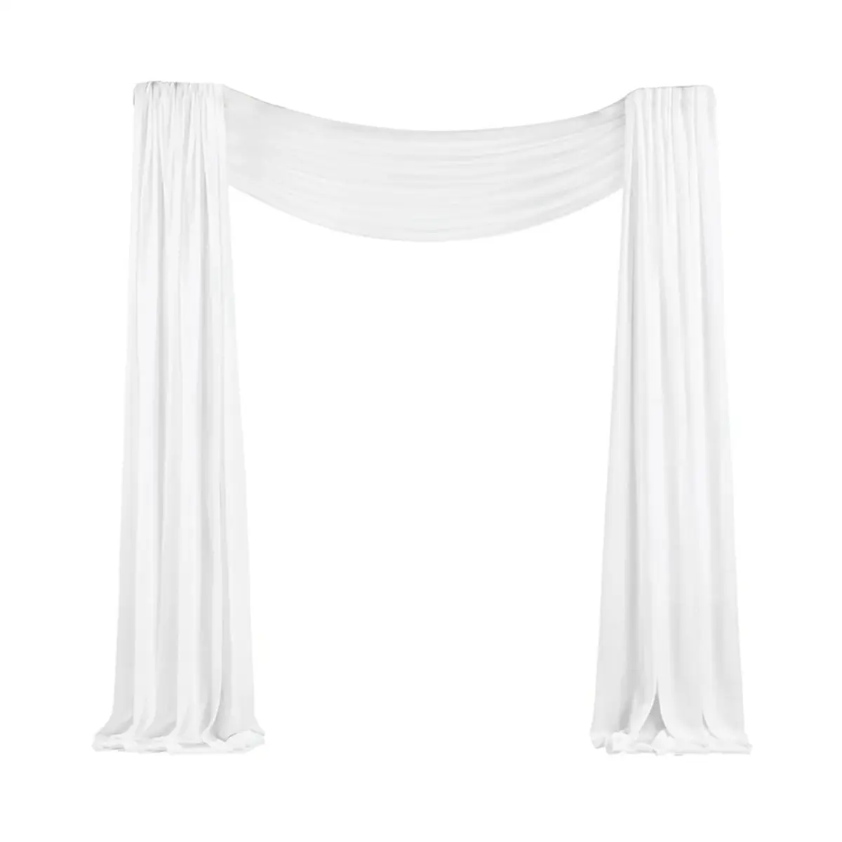 White Sheer Chiffon Curtain Wedding Arch Draping Fabric - Single Panel (29.5in x 6m), Lightweight Hanging Decoration Backdrop for Wedding Ceremony, Party, Birthday