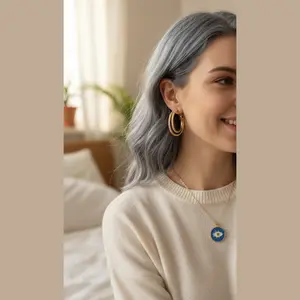 Simple Bracelet Earrings Metal Cold Style Ring 2507 Gold & 2507 Silver Alloy Geometric Round Women's Fashion Jewelry Girl Accessories jewellery