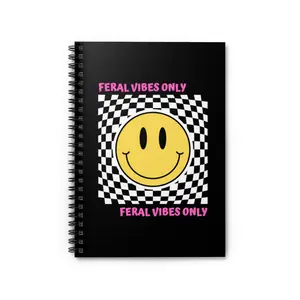 Spiral Notebook - Ruled Line-Smiley Cute Feral aesthetic notebook composition notebook-Campus Notebook