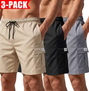 3-pack men’s drawstring beach casual summer quick-dry swim shorts; men’s quick-dry shorts; men’s swimwear; beach surfing casual shorts for everyday wear, weekend trips, outdoor activities, and long-distance travel/residence.