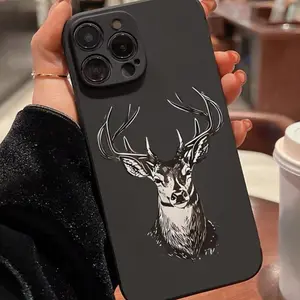 Deer Head Pattern Phone Case, Decorative Phone Protector Cover, Phone Accessories Compatible with iPhone 6 7 8 X 11 12 13 14 15 Pro Max