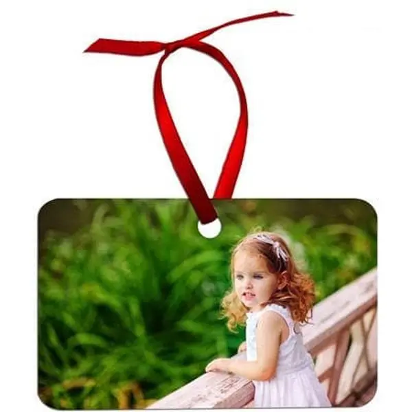 Christmas Ornament - 2 x 3 Rectangle Landscape Single Sided Ornament Custom Christmas Ornaments Family Pictures, First Christmas, custom photo