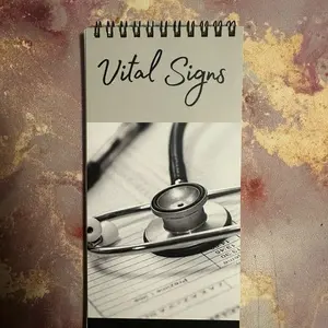 Vital Signs Notebook for Nurses & Nursing Assistants. - 50 sheets per pad, 4” x 8” size 8pt Design. Vital Signs Notebook for Nurses & Nursing Assistants. - 50 sheets per pad, 4” x 8” size 8pt Design.