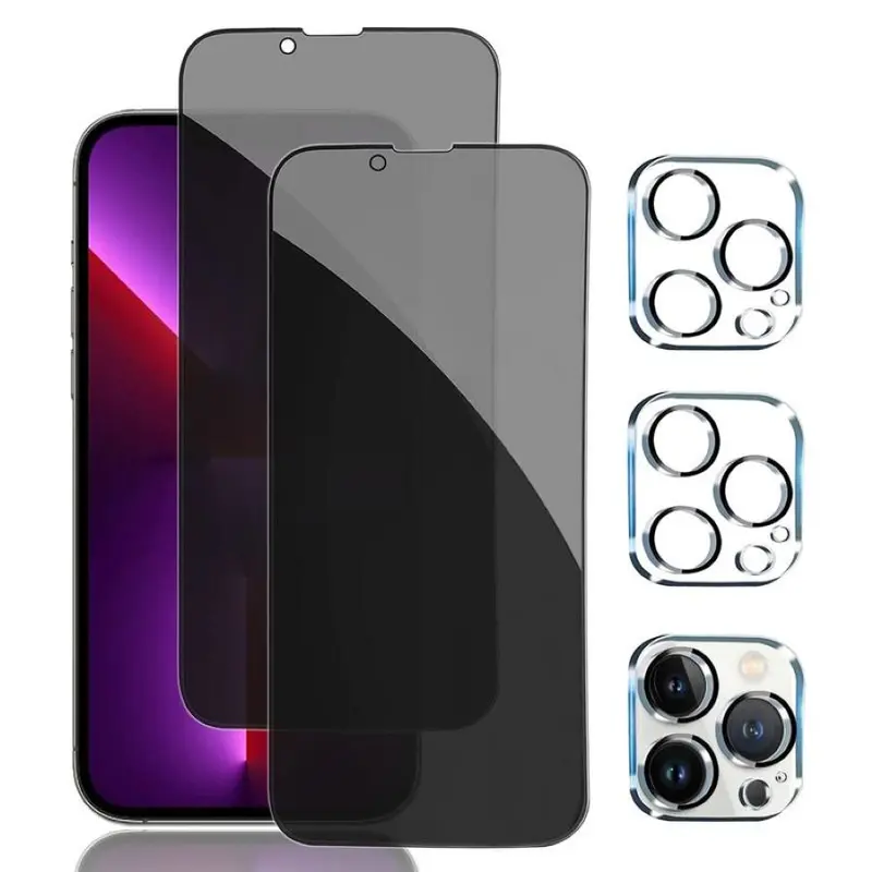Phone Screen Protectors for iPhone 17/16/15/14/13/12/11 Pro Max (6.7in) - 2-Piece Tempered Glass Privacy Aftermarket, Shockproof Cover Accessories, Anti-Spy, Touch-Sensitive, Shatter-Resistant, Scratchproof, Anti-Fingerprint, Bubble-Free Easy Installation