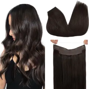Dark Brown Wire Extensions -Human Hair Chocolate Brown Clip ins