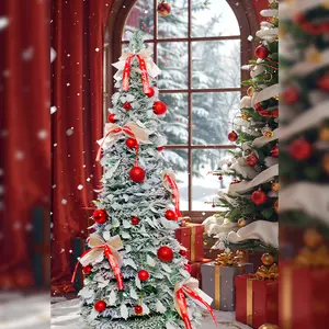 EVEDIOR Brown Design 49-inch Retractable Foldable Christmas Tree with Realistic High Appearance Level & IP55 Water Resistance Ideal for Holiday Parties Indoor Outdoor Decoration Christmas Ornaments Gifts White