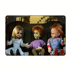 Vintage Iron Child's Play Chucky Tin Sign - 8x12 in Halloween Horror Movie Poster, Home Decor Plaque for Home, Party Decoration