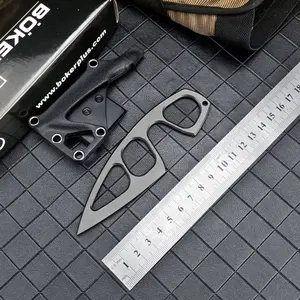 Everyday Mini Tool: Stainless Steel Fixed-Blade Knife with Sheath—Outdoor Fishing, Cutting, and Survival Knife; Camping Multi-Purpose Adventure Tool; Portable Neck-Wear Knife