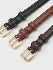 Women's Thin Buckle Waist Belt Set, Summer School Fall Halloween, No Punching Tool Included, Fashion Accessory, Plain Pattern Type