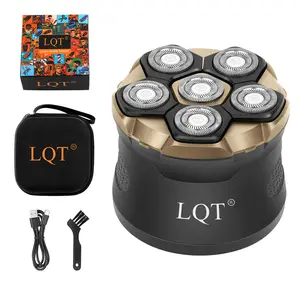 LQT Pro Series 6-Blade Floating Head Bald Shaver Kit, High-Torque Motor Electric Razor, Premium Hard Travel Case Included, USB Fast Charging for Men's Head, Beard, Body & Full-Body Hair Removal