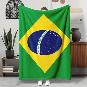 International Flag Soccer Flannel Throw, Vibrant Country Flags Print Soft Blanket, Lightweight Cozy Home Decor, Football Fan Gift for Him Boyfriend, Suitable for Living Room Bedroom, Game Day Travel Blanket for Soccer Lovers