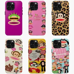 Paul Frank Julius Monkey Playful Look, Cute Phone Two-In-One Drop-Resistant Mobile Phone Case Protection, Shockproof For IPhone 17-12, Pro Max, Pro Plus, and Samsung S25 24 23 Safety Case
