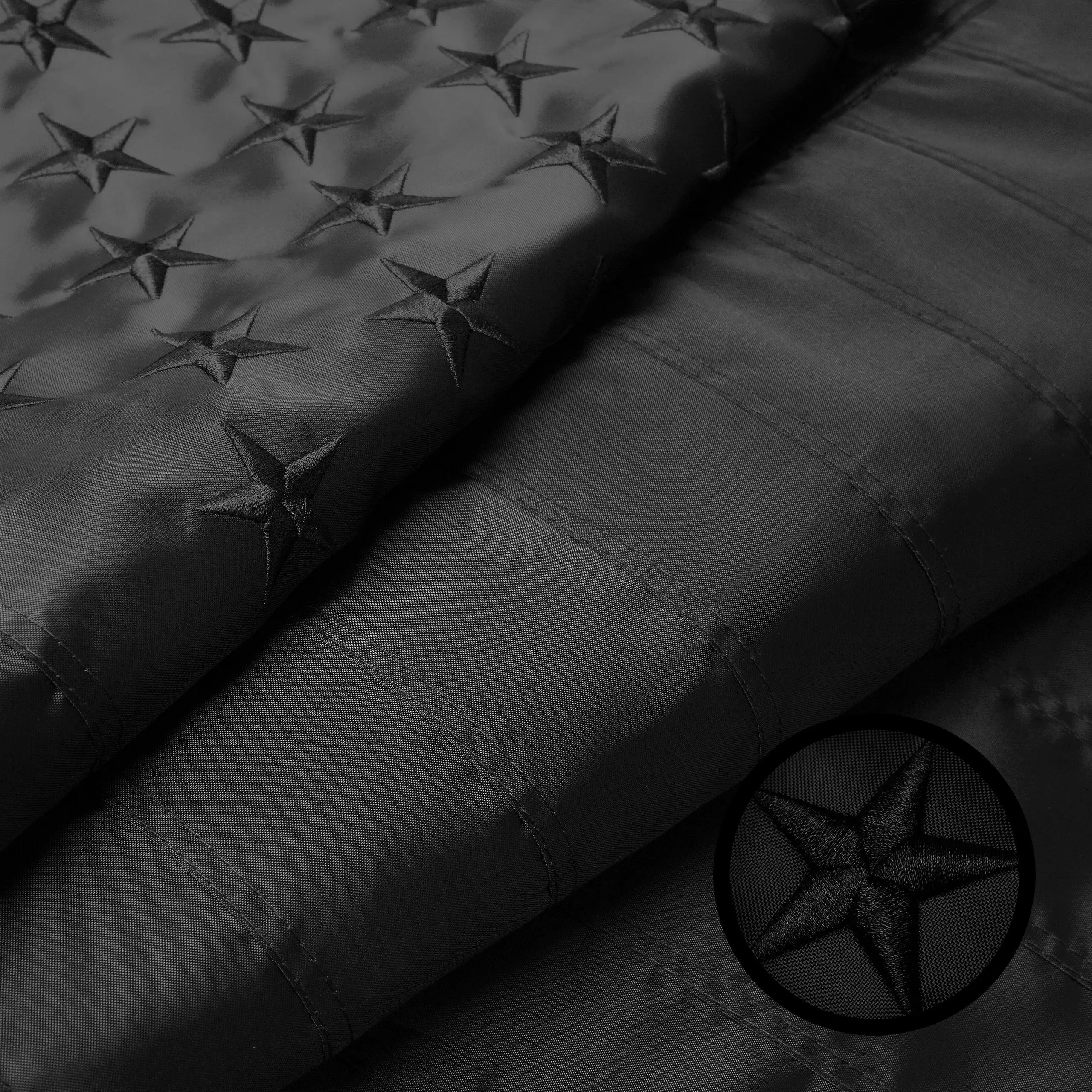 All Black American Flag | 3x5 Ft | Long Lasting US Flag, Made From 210D Polyester, Embroidered Stars, Sewn Stripes, Brass Grommets, Vivid Color, Outdoor/Indoor