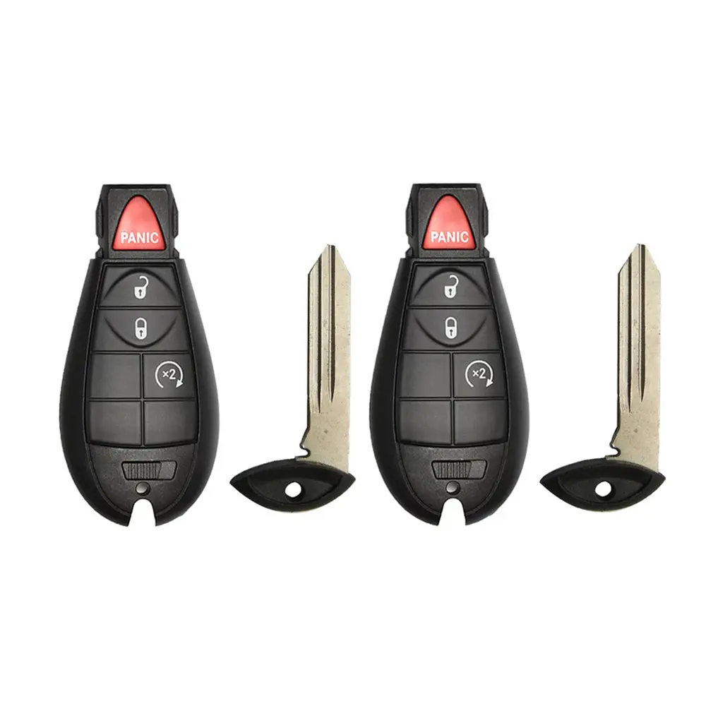 2-Pack Car Key Fob Replacement for 2014-2023 Jeep Cherokee, 4B Fobik Key with Remote Start Button, Keyless Entry Remote, Panic Function & Battery, FCC ID GQ4-53T