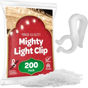 Christmas Light Clips - [Set of 200] Mini Light Clips For Christmas Lights - Light Clips For Gutters - Light Clips For Shingles - Gutter Clips For Hanging Outdoor Lights - USA Made - No Tools Required