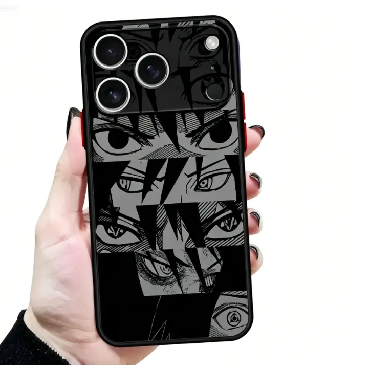 Naruto Uchiha-Themed Matte Smartphone Case - Handheld Cellphone Protection for iPhone 12,13,14,15,16,17 Devices, Casing