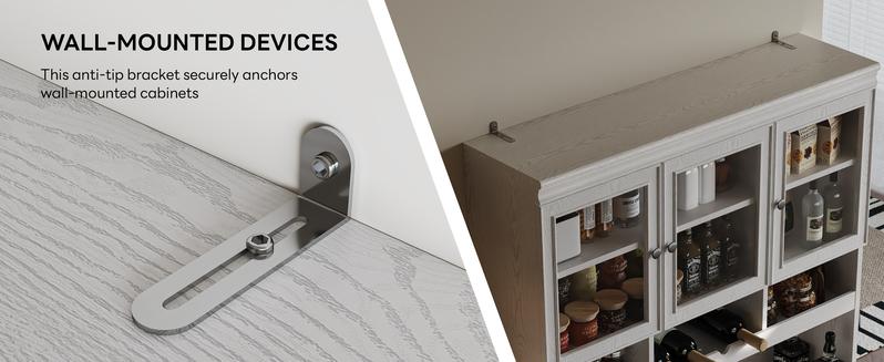 LIKIMIO 74.8" Cabinet with Glass Doors, Tall Kitchen Pantry, Storage Cabinet with Microwave Stand, 4 Adjustable Shelves, Wine & Glass Station, Modern Display Cabinet for Home Living Room