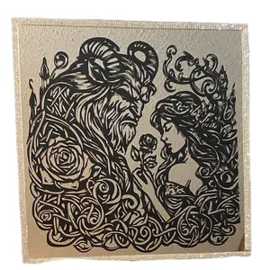 Blinged Cosmetic Mirror with H-Design